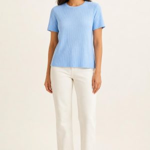 Women's Sky Rib Tee worn with an adult model