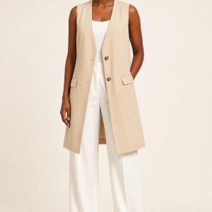 Women's Sand Longline Vest worn with an adult model
