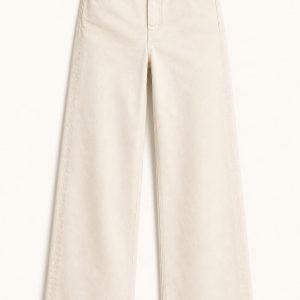 Ecru Wide-Leg Jeans